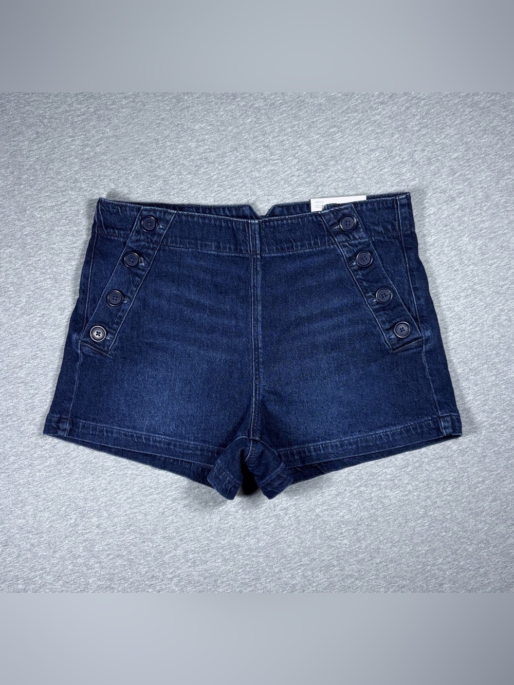 American Eagle Mom Shorts Sailor Front Button High Rise Dark Wash Women’s 12 NWT